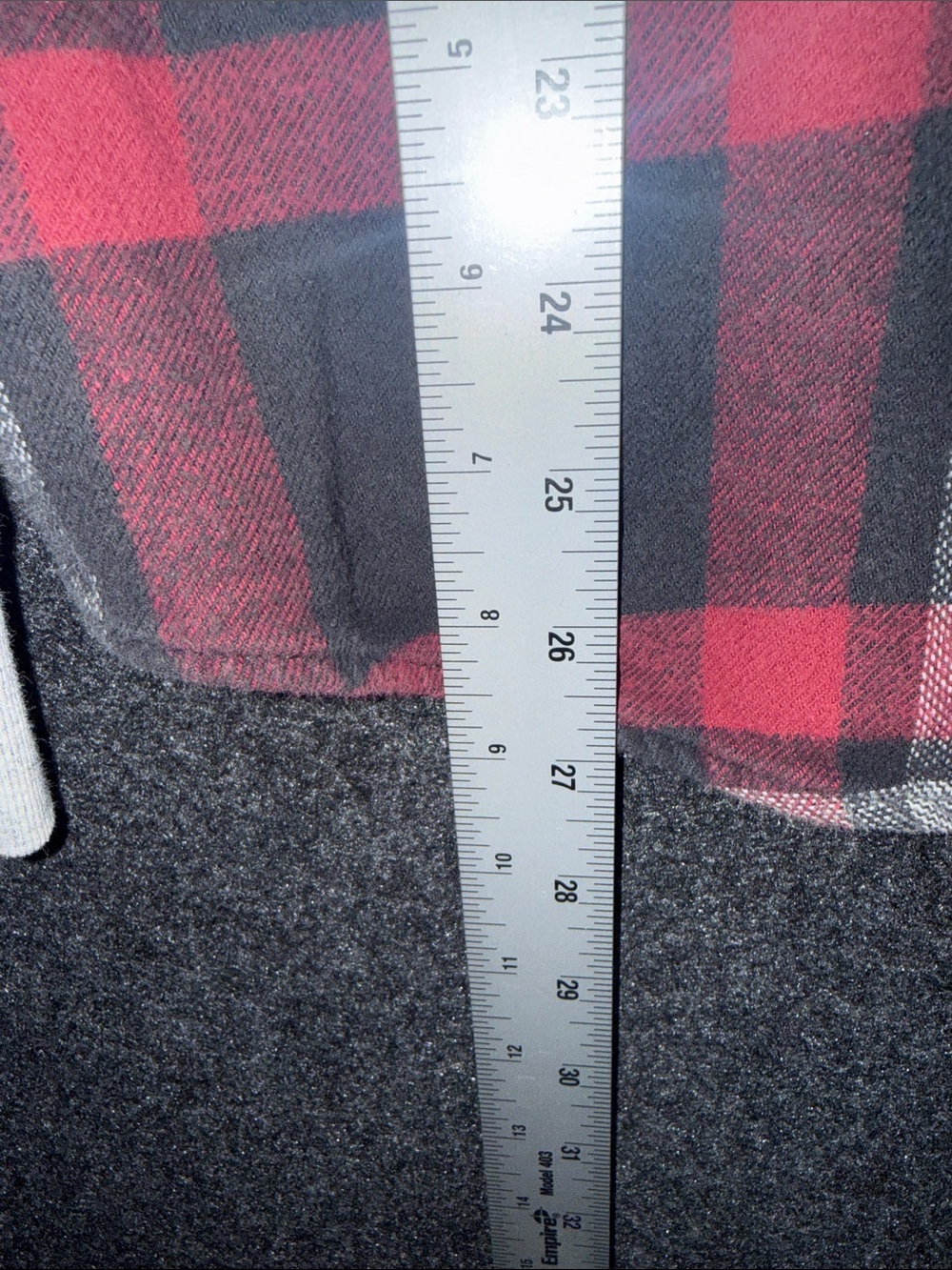 Hollister Red, Black & Gray Plaid Hooded Flannel Shirt - Picture 4 of 10